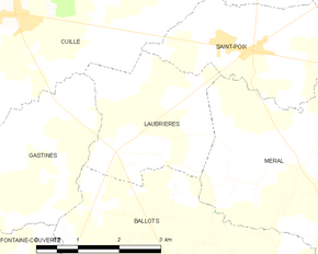 Poziția localității Laubrières