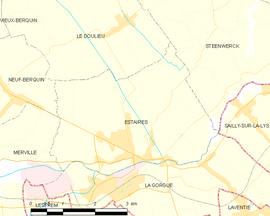 Mapa obce Estaires