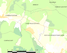 Mapa obce La Neuvelle-lès-Scey