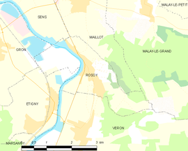 Mapa obce Rosoy