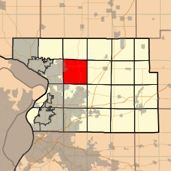 Иллинойс штаты, Мэдисон округі, Форт-Рассел Тауншипін бөлектейтін карта