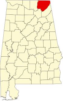 Map of Alabama highlighting Jackson County.svg