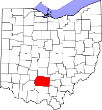 Map of Ohajo highlighting Ross County
