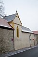 Cemetery, cemetery wall with north and east portal