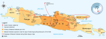 Mataram Sultanate during Sultan Agung's reign, mid-17th century. Mataram Sultanate in Sultan Agung Reign.svg