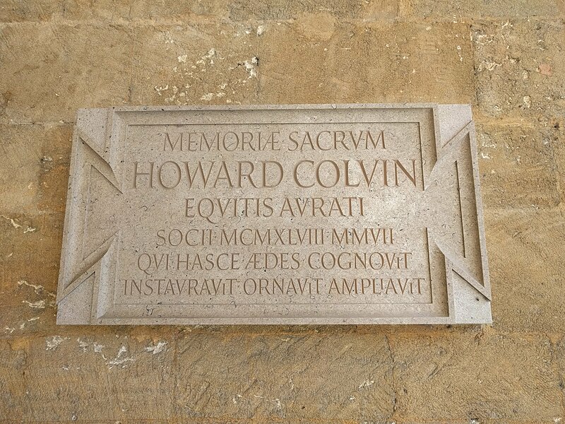 File:Memorial plaque to Howard Colvin, St John's College Oxford.jpg