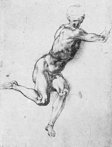 File:Michelangelo Buonarroti - A Man - Study for a figure in Battle of Cascina cartoon - WGA15508.jpg