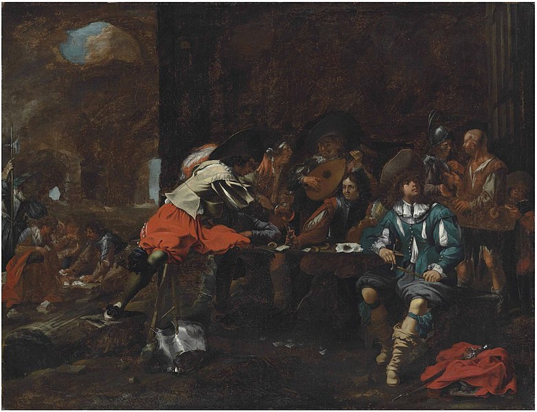 File:Michelangelo Cerquozzi (attr.) - Soldiers and elegant figures playing cards and making music in a ruined classical building.jpg