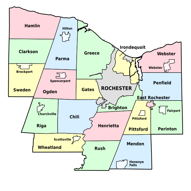 File:Monroe County (New York) - Towns, Villages, and City.svg