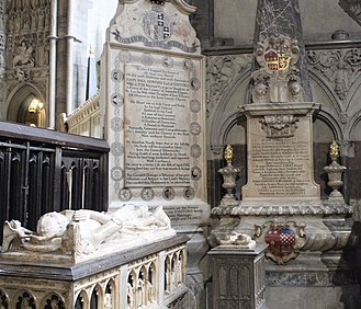 Monuments in the Chapel of St Edmund, Westminster Abbey.jpg