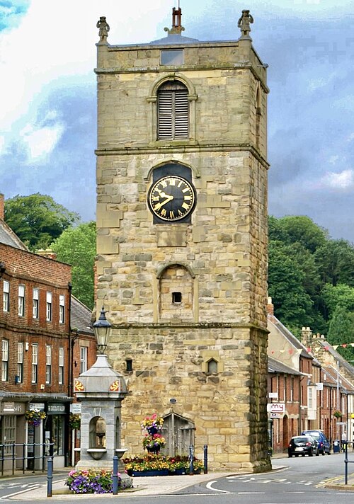 Image: Morpeth Clock Tower July 2017 (cropped, edited)