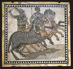 Mosaic with charioteers