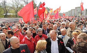 Manifestación del 1 de mayu en Moscú, Rusia, 2012.