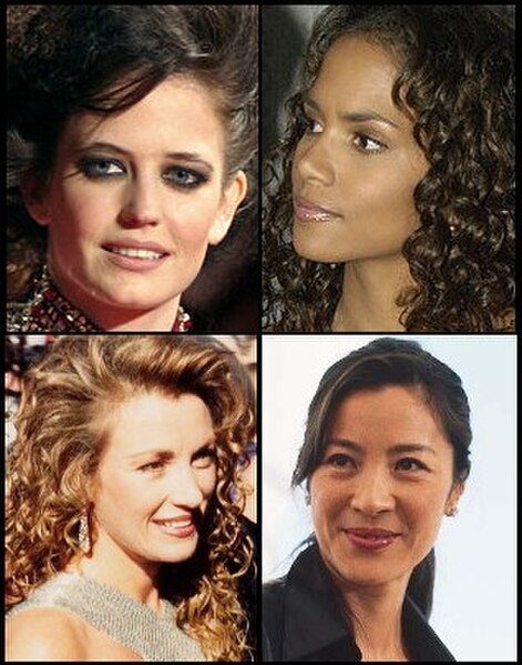 Clockwise from top left: Eva Green, Halle Berry, Michelle Yeoh, and Jane Seymour