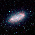 NGC 2976 en infrarouge par le télescope spatial Spitzer.