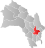 Modum markert med rødt på fylkeskartet