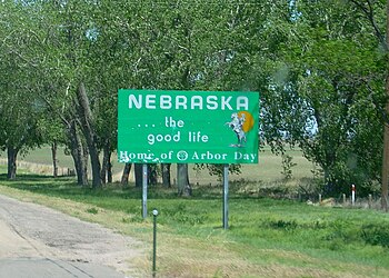 Nebraska state welcome sign