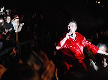 Nele Karajlić, the singer of Emir Kusturica & The No Smoking Orchestra, at the Teatro de Verano in Montevideo, 17 October 2008.