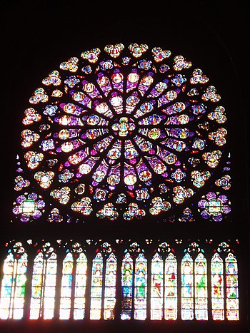 Notre Dame de Paris. Vista interior del rosetón