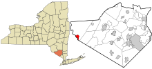 Áreas incorporadas y no incorporadas del condado de Orange en Nueva York Port Jervis destacado.svg