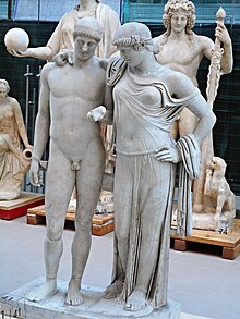 Colour photograph of the sculpture Orestes and Electra