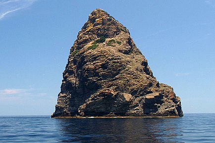 View of 97m tall Jabuka island from southwest