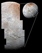 High resolution enhanced color mosaic of Charon