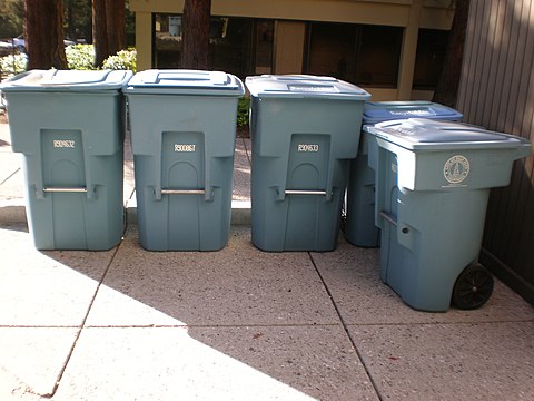 Recycling bins used in Palo Alto, United States