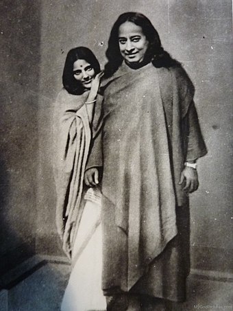 Yogananda with Anandamayi Ma, 1935