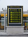 Passenger information display at Újpest-Városkapu bus station