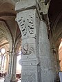Eglise Saint-Michel de Saint-Wandrille-Rançon pilier sculpté
