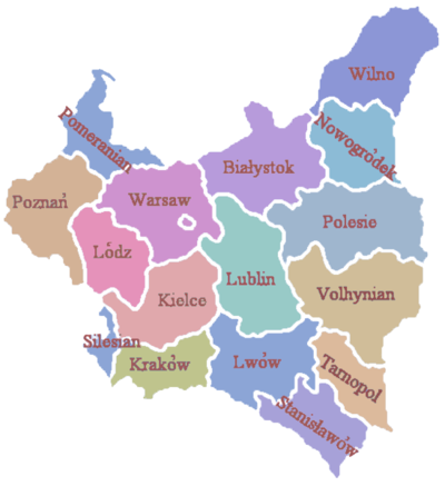 Woiwodschappen van Polen, 1921-1939