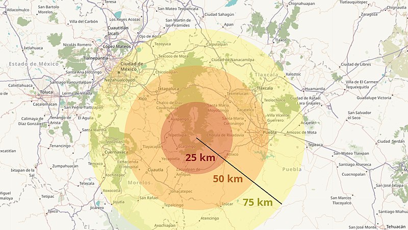 Soubor:Popocatépetl's location and distance to major cities.jpg