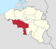 Pozicija provincije na karti Belgije