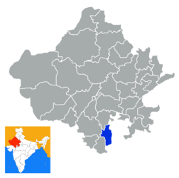 Mapa de localização do distrito