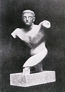 Raymond Duchamp-Villon, 1910, Torse de jeune homme (Torso of a young man), terracotta, Armory Show postcard, published 1913.jpg