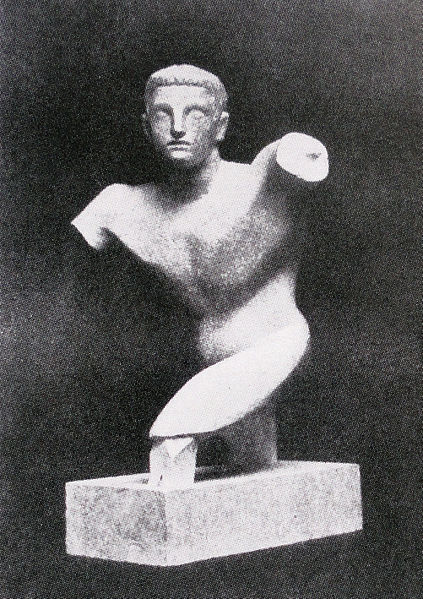 File:Raymond Duchamp-Villon, 1910, Torse de jeune homme (Torso of a young man), terracotta, Armory Show postcard, published 1913.jpg