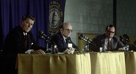 The Nashua debate between Ronald Reagan (left) and George H. W. Bush (right)