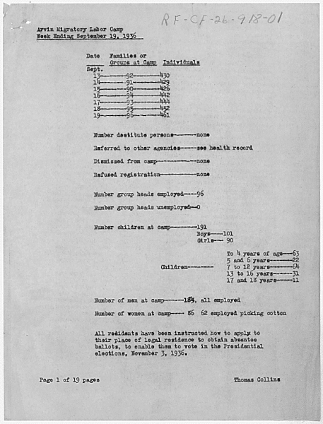 File:Report for Week Ending September 19, 1936 - NARA - 296529 (page 1).gif