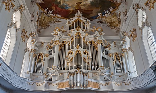 Pipe organ in Roggenburg Priory, Bavaria