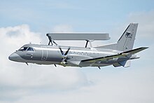 A Saab 340 AEW&C in flight at the Swedish Armed Forces' Airshow 2010. S 100B at Malmen 2010-06-13 1.jpg