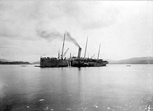 Miowera aground near Bergen in Norway in 1894 S Miowera of London stranded on the 31. Of July 1894 at Askevold near Bergen.jpg