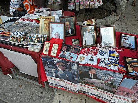 Tito memorabilia in a market in Sarajevo, Bosnia and Herzegovina, 2009