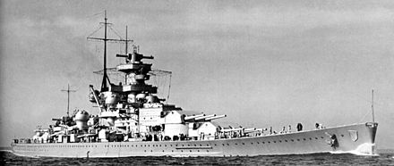 Scharnhorst, before the fitting of the "Atlantic bow"
