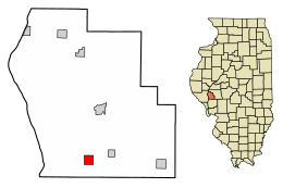 Localização de Glasgow em Scott County, Illinois.