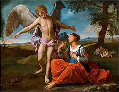 Archanděl Michael s Hagar a Izmaelem v poušti