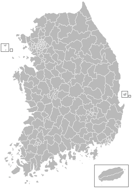 File:South Korea second level divisions.svg