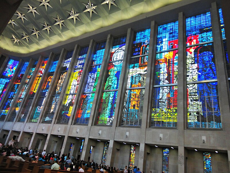 File:St. Joseph Cathedral stained glass on the right side of the cathedral..jpg