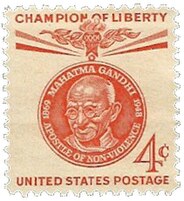 Gandhi on a US postage stamp