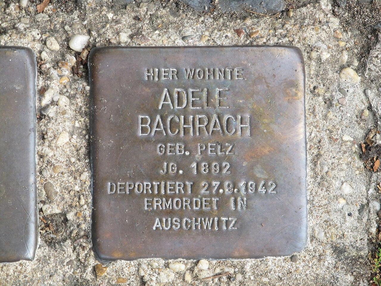Stolperstein Adele Bachrach, 1, Wilhelm-Leuschner-Straße 47, Darmstadt.jpg